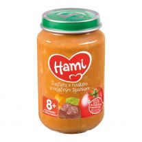 Hami mäsozeleninový príkrm Paradajky s hovädzím a vaječným žĺtkom 200 g, od 8+ mesiac