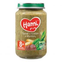 Hami mäsovo-zeleninový príkrm Špenát s hovädzím a zemiakmi 200g, od 8+ mesiac