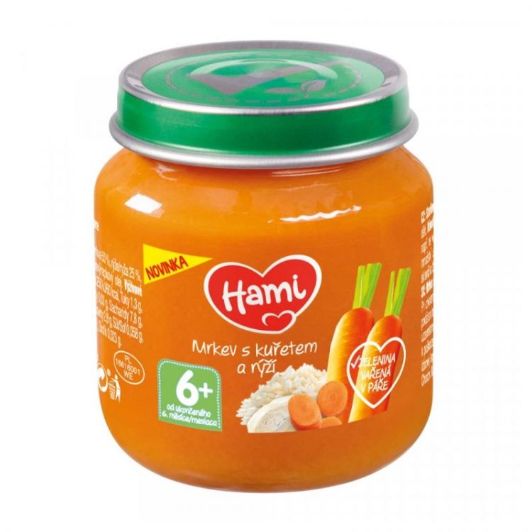 Hami príkrm Mrkva s kuraťom a ryžou 125g, od 6+ mesiac