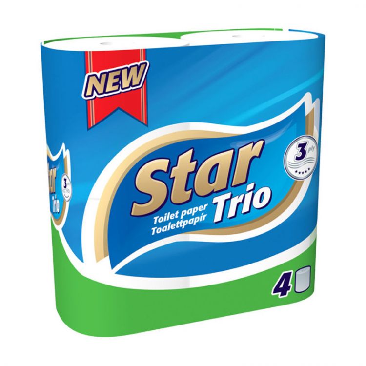 Star Trio Toaletný papier  3vrstvový 4 ks