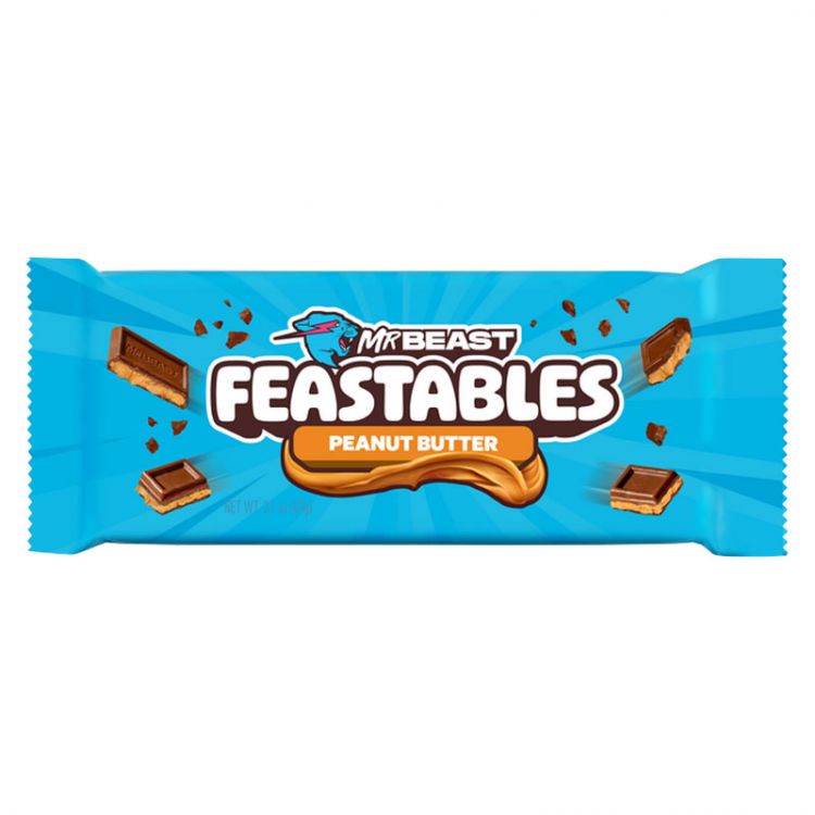 MrBeast Deez Nuts mliečna čokoláda s náplňou z arašidového masla 60g