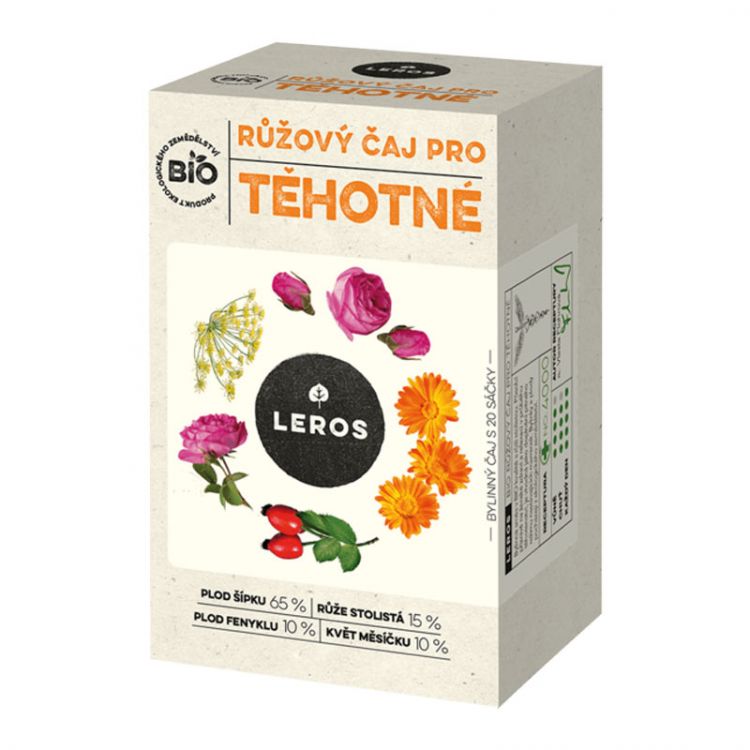 Leros BIO Ružový čaj pre tehotné 40g