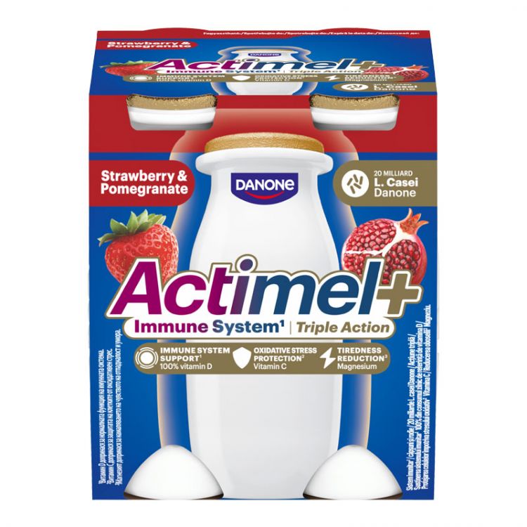 Actimel Triple Action Jahoda - Granátové jablko 4x100g