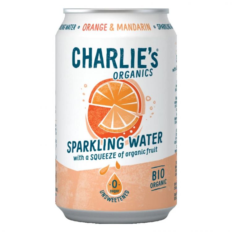 Charlie's Organics sýtená pitná voda s pomarančovou a mandarinkovou šťavou 330 ml