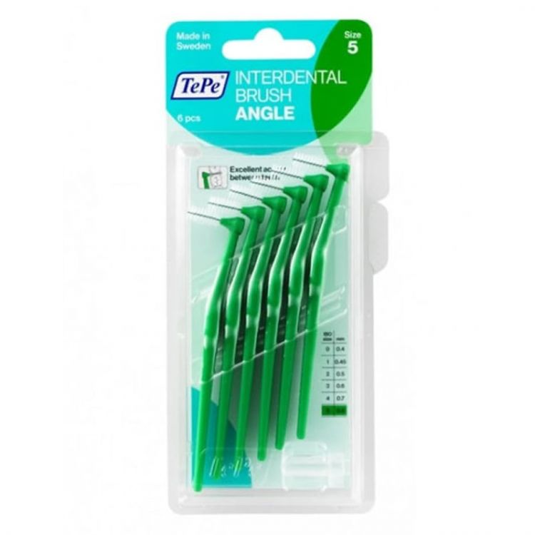 TEPE Medzizubné kefky ANGLE 0,8mm zelená 6ks