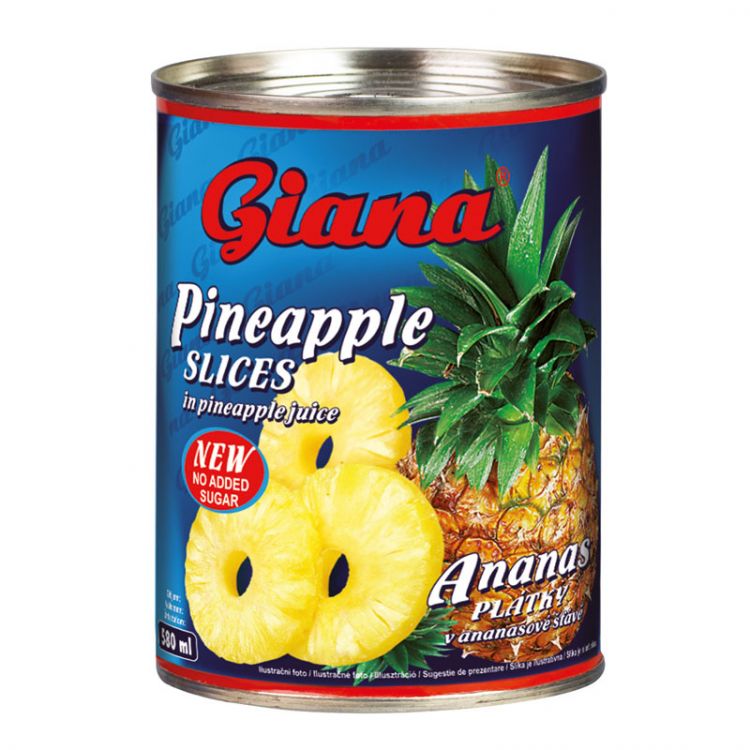 Giana Ananás plátky v ananásovej šťave 565ml