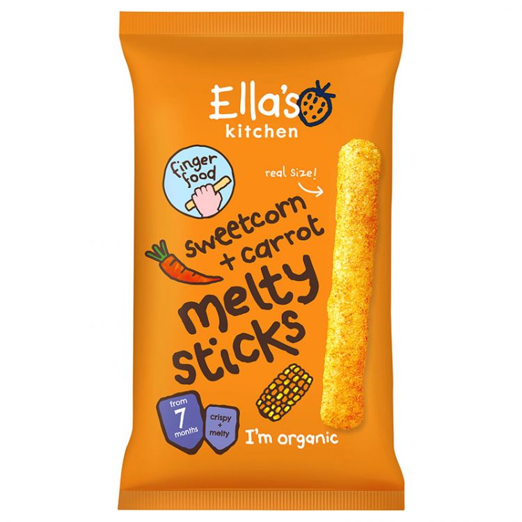 Ella's Kitchen BIO Chrumkavé tyčky s kukuricou a mrkvou (16 g)