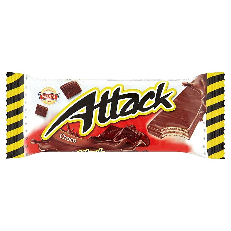 Sedita Attack Oblátky s kakaovo čokoládovou krémovou náplňou v kakaovej poleve 30 g