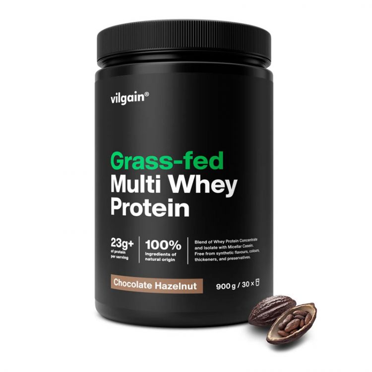 Vilgain Grass-Fed Multi Whey Proteín  čokoláda a lieskový orech 900g