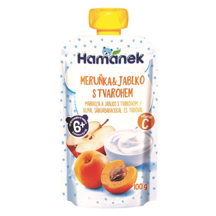 Hamánek Marhuľa a jablko s tvarohom 100 g