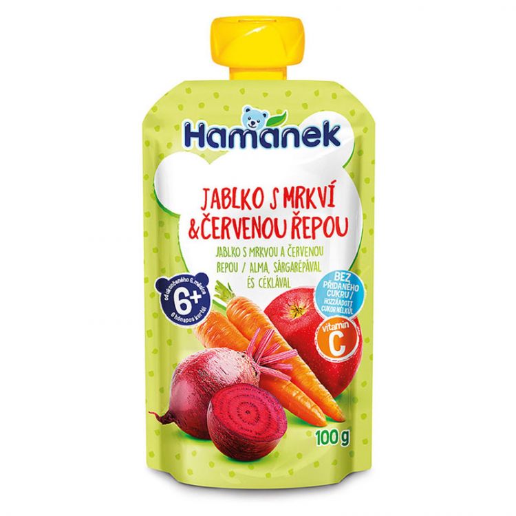 Hamánek  Jablko s mrkvou a červenou repou 100 g