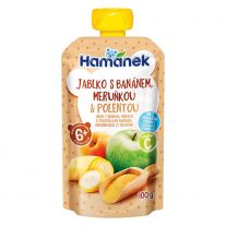 Hamánek Jablko s banánom, marhuľou a polentou 100 g
