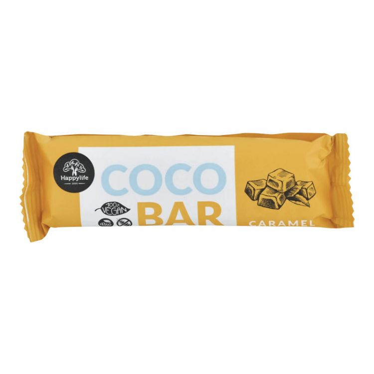Happylife coco bar Kokosová tyčinka s karamelom BIO 40g
