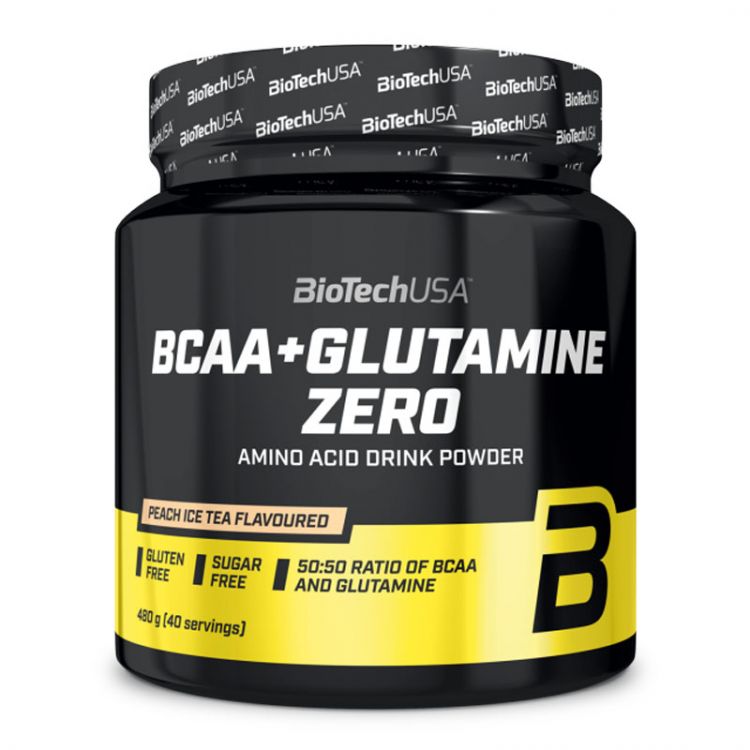 Biotech USA BCAA + Glutamine Zero Broskyňový ľadový čaj 480g