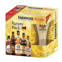 Erdinger pivo variety pack 5 x 500 ml SKLO + pohár