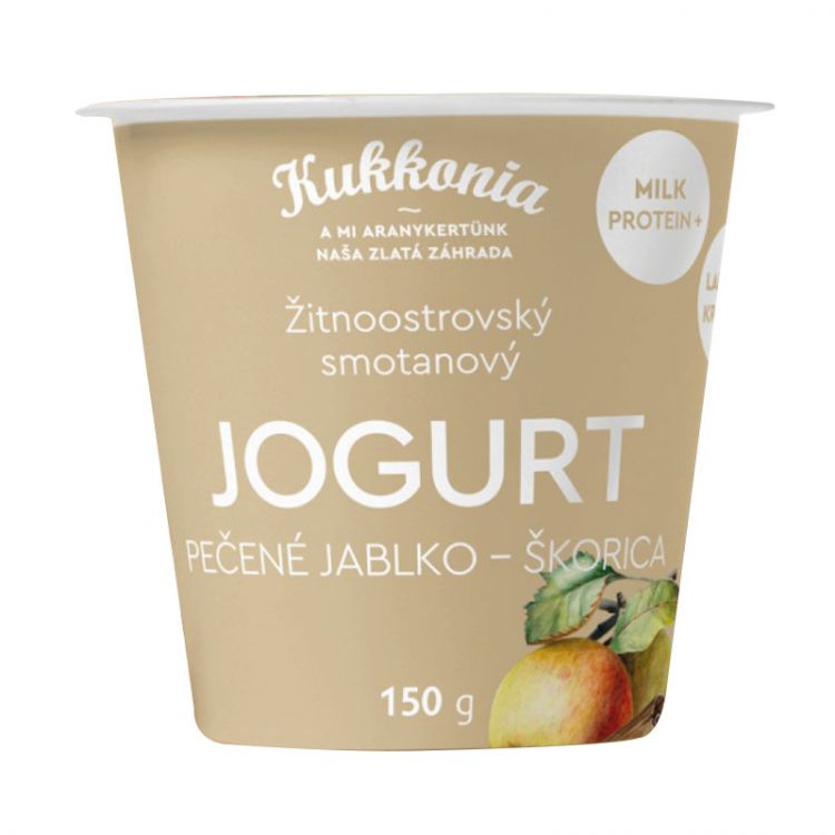 Kukkonia smotanový jogurt 10% jablko-škorica 150g