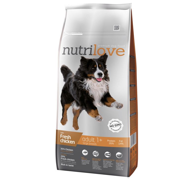 Nutrilove Fresh Chicken granule adult 12kg - eDELIA.sk