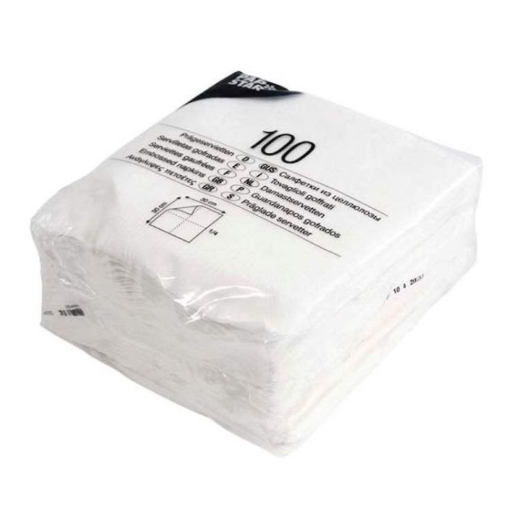 Obrúsky biele, 1 vrstv. 33x33  100ks/bal