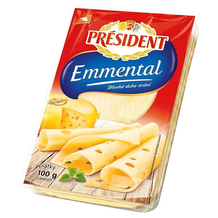 Président Emmental plátky 100 g