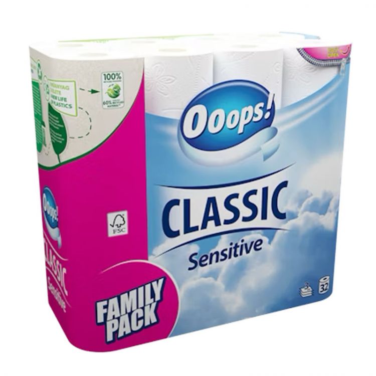 Ooops! Toaletný papier Classic Sensitive 32rol/3vrstv