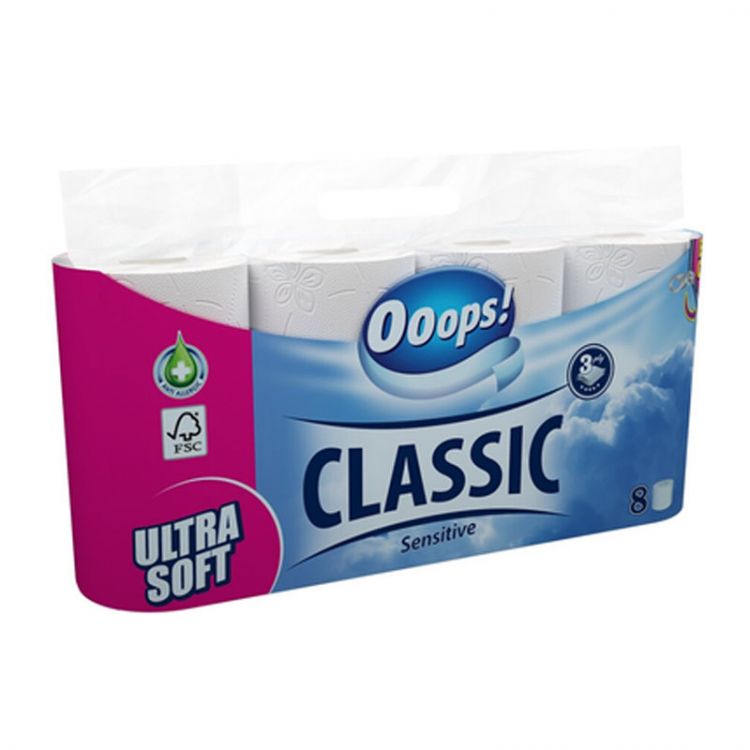 Ooops! Toaletný papier Classic Sensitive 8 rol./3vrstv