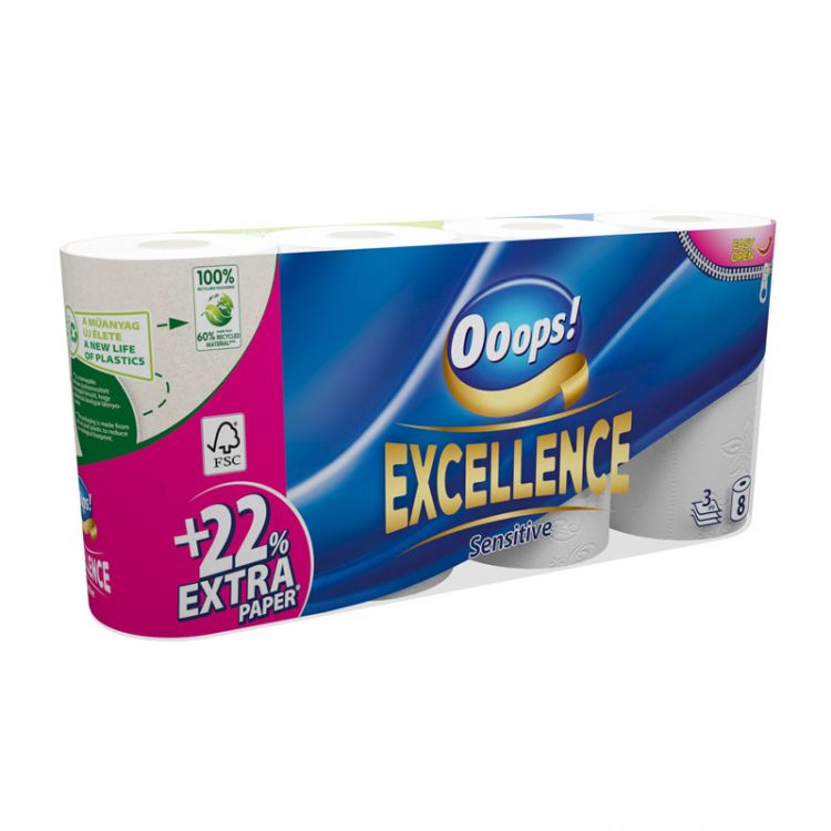 Ooops! Toaletný papier Excellence Sensitive 8rol/3vrstvové