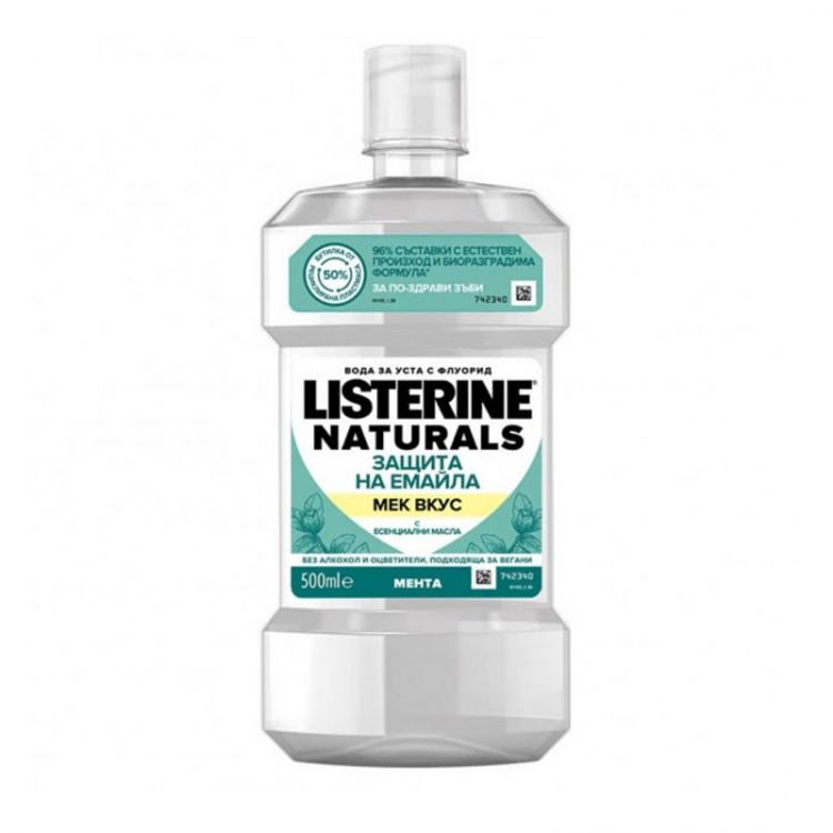 Listerine mouth wash 500 ml Naturals Menta Enamel