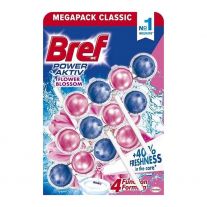 Bref toilet freshener 3x50 g Power Activ Flower Pink