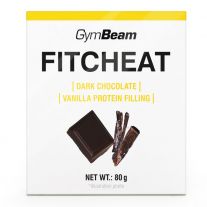 GymBeam Proteínová čokoláda Fitcheat horká čokoláda vanilka 80 g