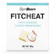 GymBeam Proteínová čokoláda Fitcheat biela čokoláda kokos 80 g
