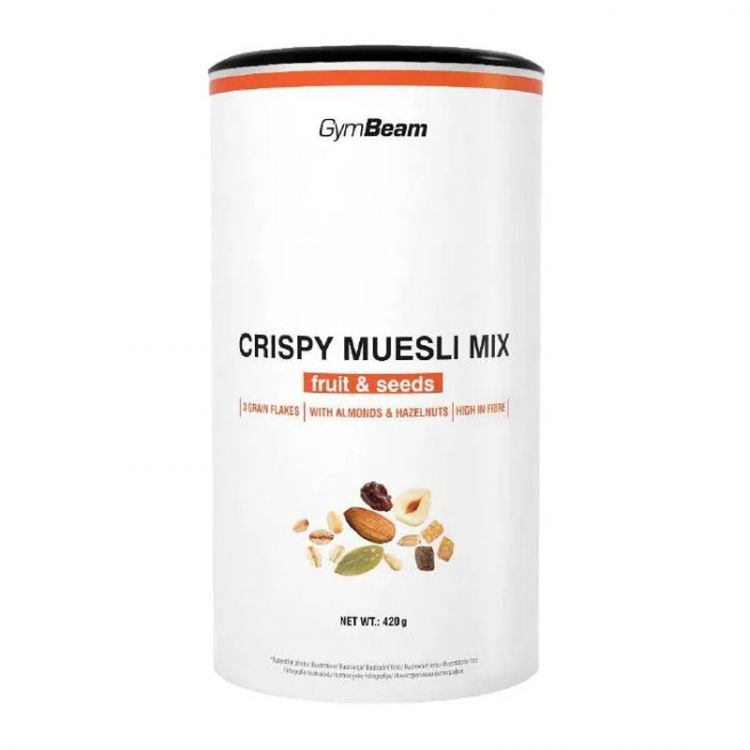 GymBeam Crispy Muesli Mix ovocie a semienka 420 g