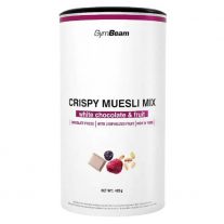 GymBeam Crispy Muesli Mix biela čokoláda a ovocie 420 g