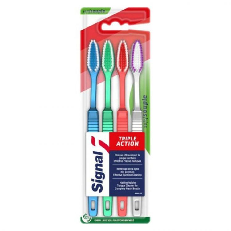 Signal toothbrush quatro pack Triple Action Soft