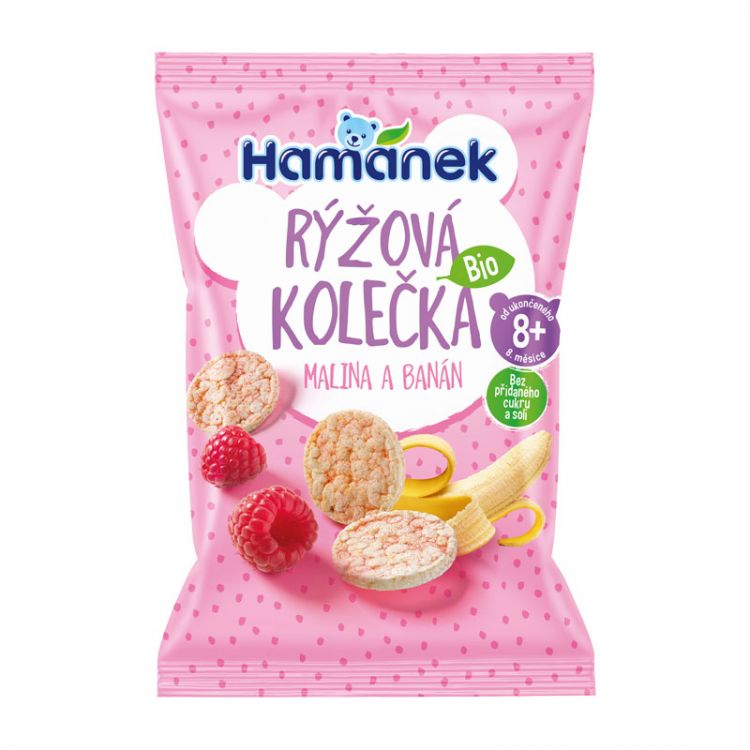 Hamánek Rýžové kolieska Malina&Banán 35g