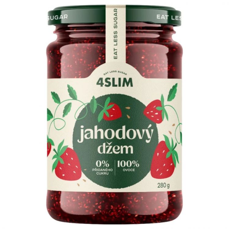 4Slim Jahodový džem 100% ovocia 280g