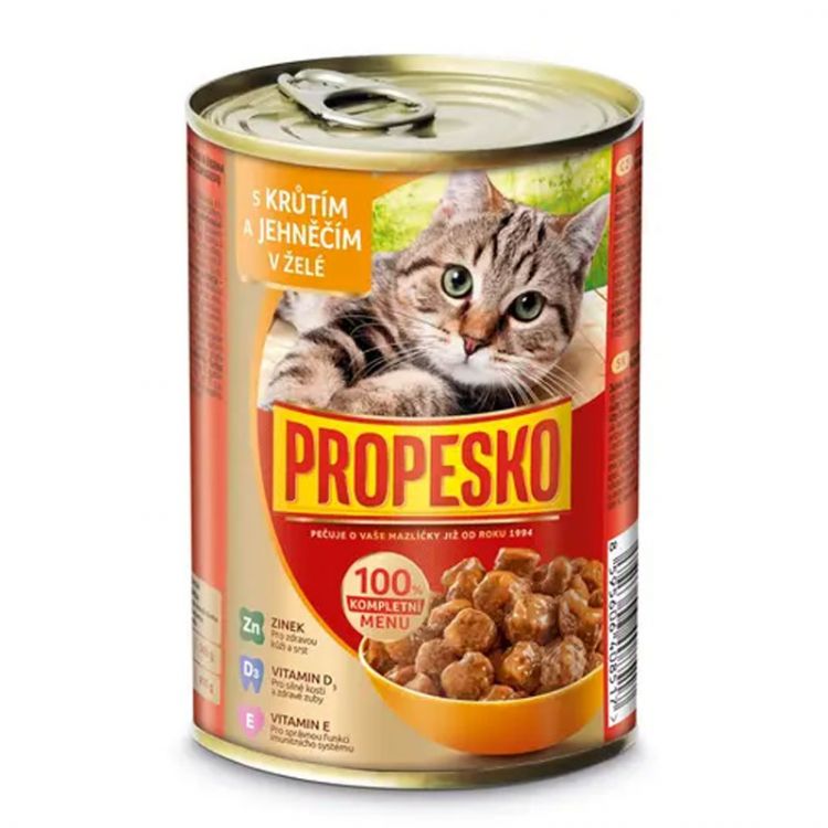 Propesko Kúsky Mačka morka -jahňa  415g v želé