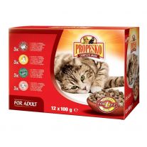 Propesko Kapsička Mačka hovädzie-kuracina-zver-jah 12 x 100g