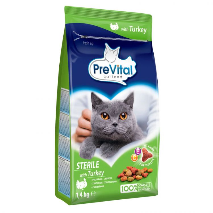 PreVital Granule Mačka morka 1,4kg sterile,indoor - novinka