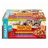 Propesko Kapsička Mačka kura,hovädzia,zverina,jahňa 40 x 100g - novinka