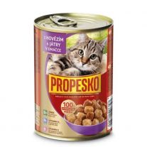 Propesko Kúsky Mačka hovädzie-pečeň 415g v želé