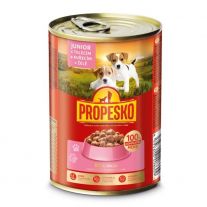 Propesko Kúsky Pes teľa+kura 415g junior