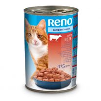 Reno Kúsky Mačka hovädzie 415g v omáčke