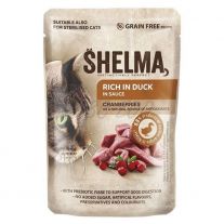 Shelma NM Kapsička Mačka GF kačica-brusnica 85g v omáčke