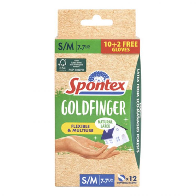 Spontex Goldfinger jednorázové rukavice 12ks (S/M)