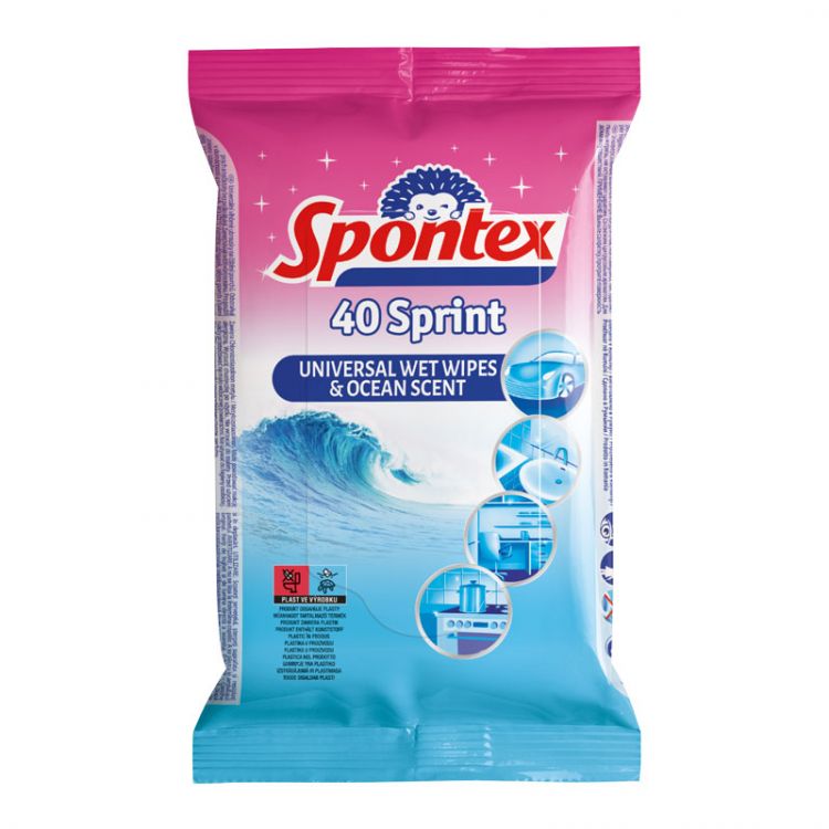 Spontex Sprint Ocean vlhčené obrúsky 40ks