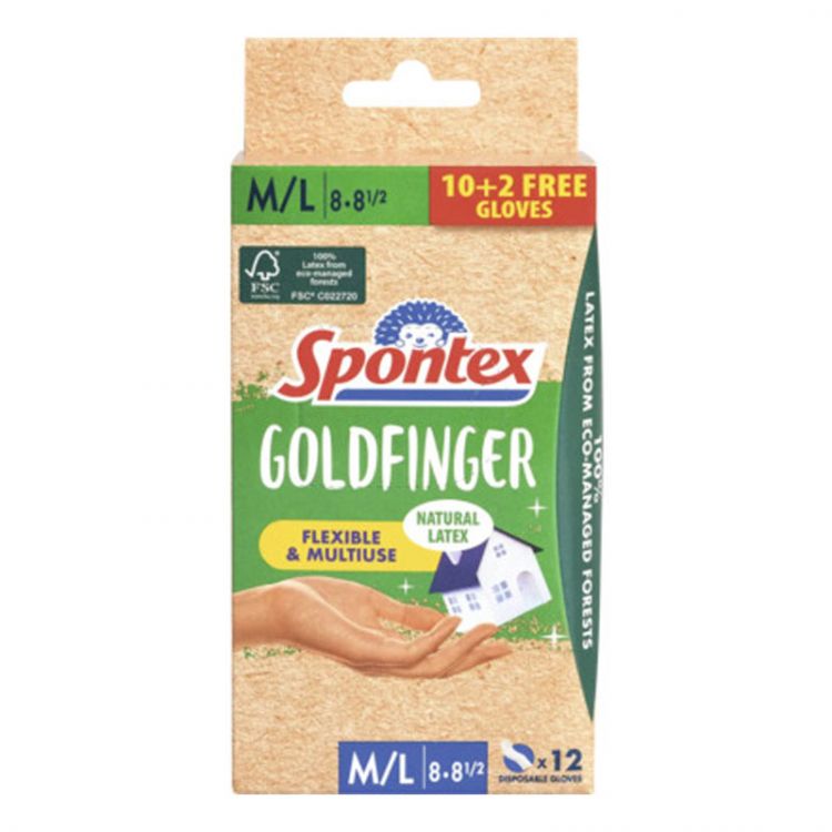 Spontex Goldfinger jednorázové rukavice 12ks (M/L)