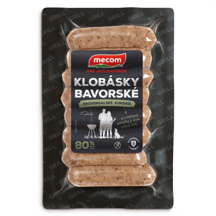 MECOM Klobásky bavorské 80% VB 210g