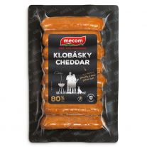 MECOM Klobásky cheddar 80% VB 210g