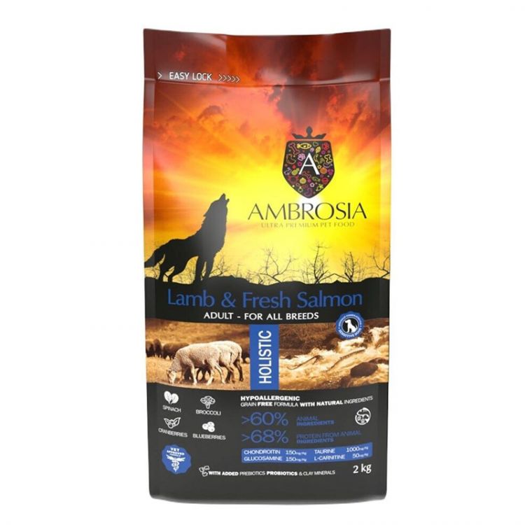 Ambrosia Fresh Granule Jahňacie & Losos 18% 2kg