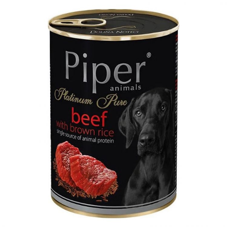 Piper Pure konzerva pre psa s hovädzím mäsom a hnedou ryžou 400g